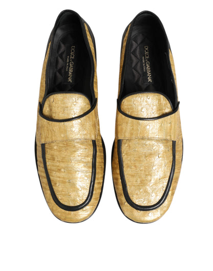Dolce &amp; Gabbana – Slipper aus gelbem und schwarzem Leder