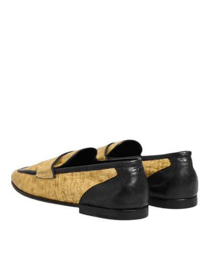 Dolce &amp; Gabbana – Slipper aus gelbem und schwarzem Leder
