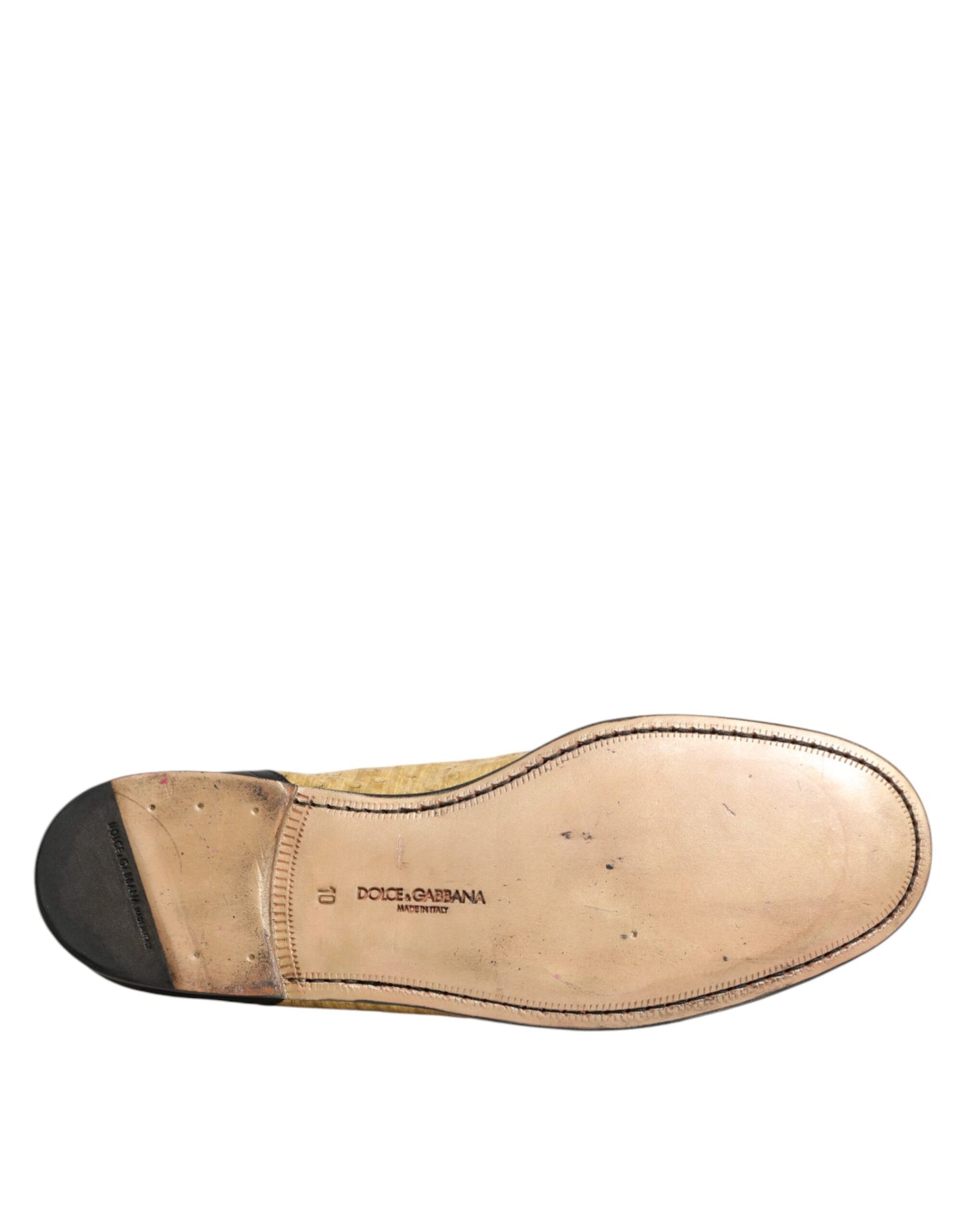 Dolce &amp; Gabbana – Slipper aus gelbem und schwarzem Leder