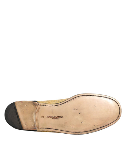 Dolce &amp; Gabbana – Slipper aus gelbem und schwarzem Leder