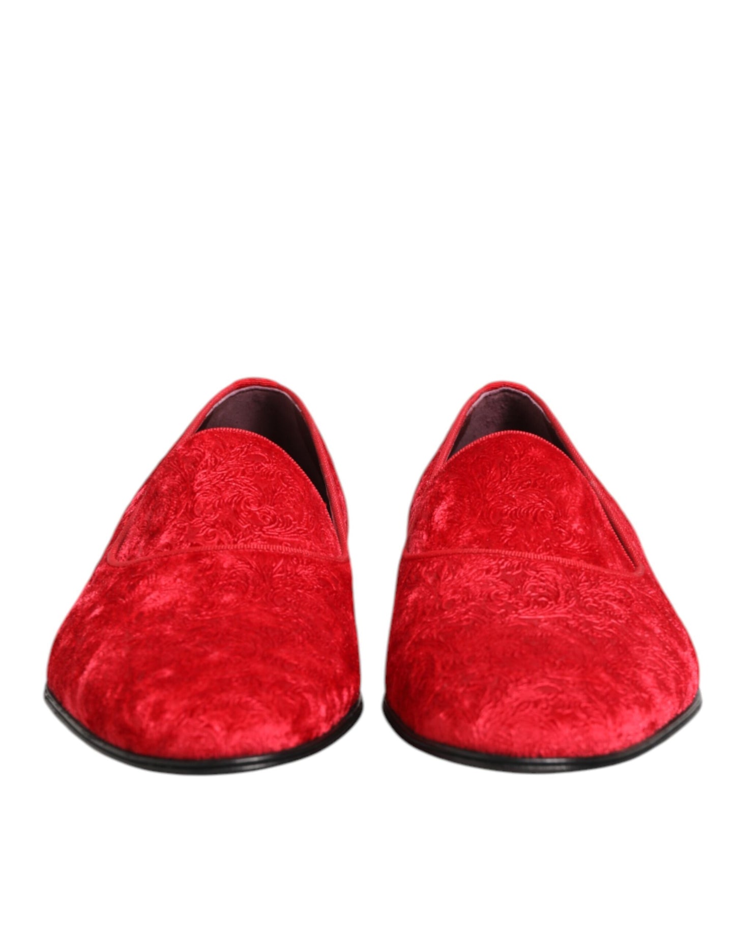 Dolce &amp; Gabbana Rote Jacquard-Loafer, formelle Herrenschuhe