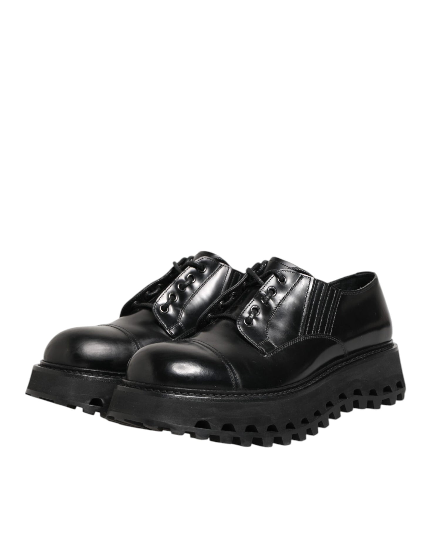 Dolce &amp; Gabbana – Derby-Schnürschuhe aus schwarzem Leder für Herren