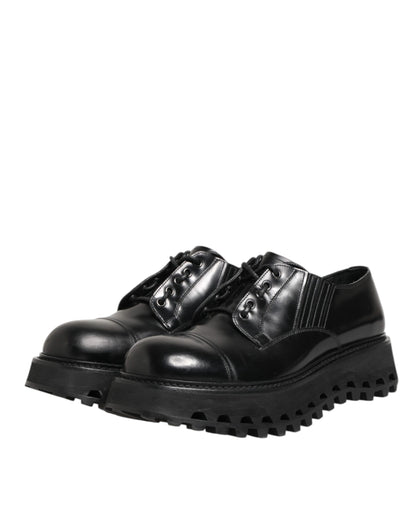 Dolce &amp; Gabbana – Derby-Schnürschuhe aus schwarzem Leder für Herren