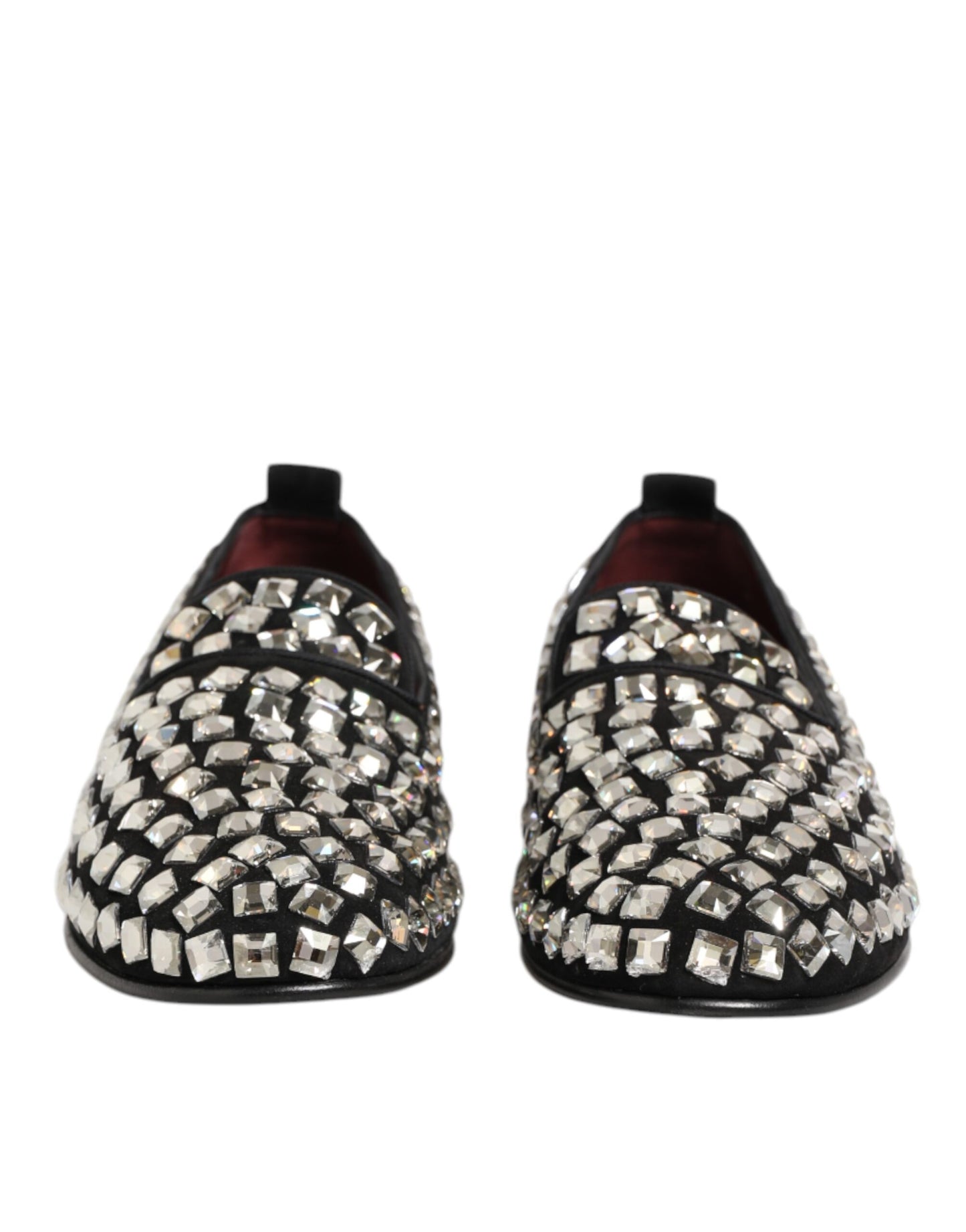 Dolce &amp; Gabbana – Loafer aus schwarzem Wildleder mit Kristallen für Herren