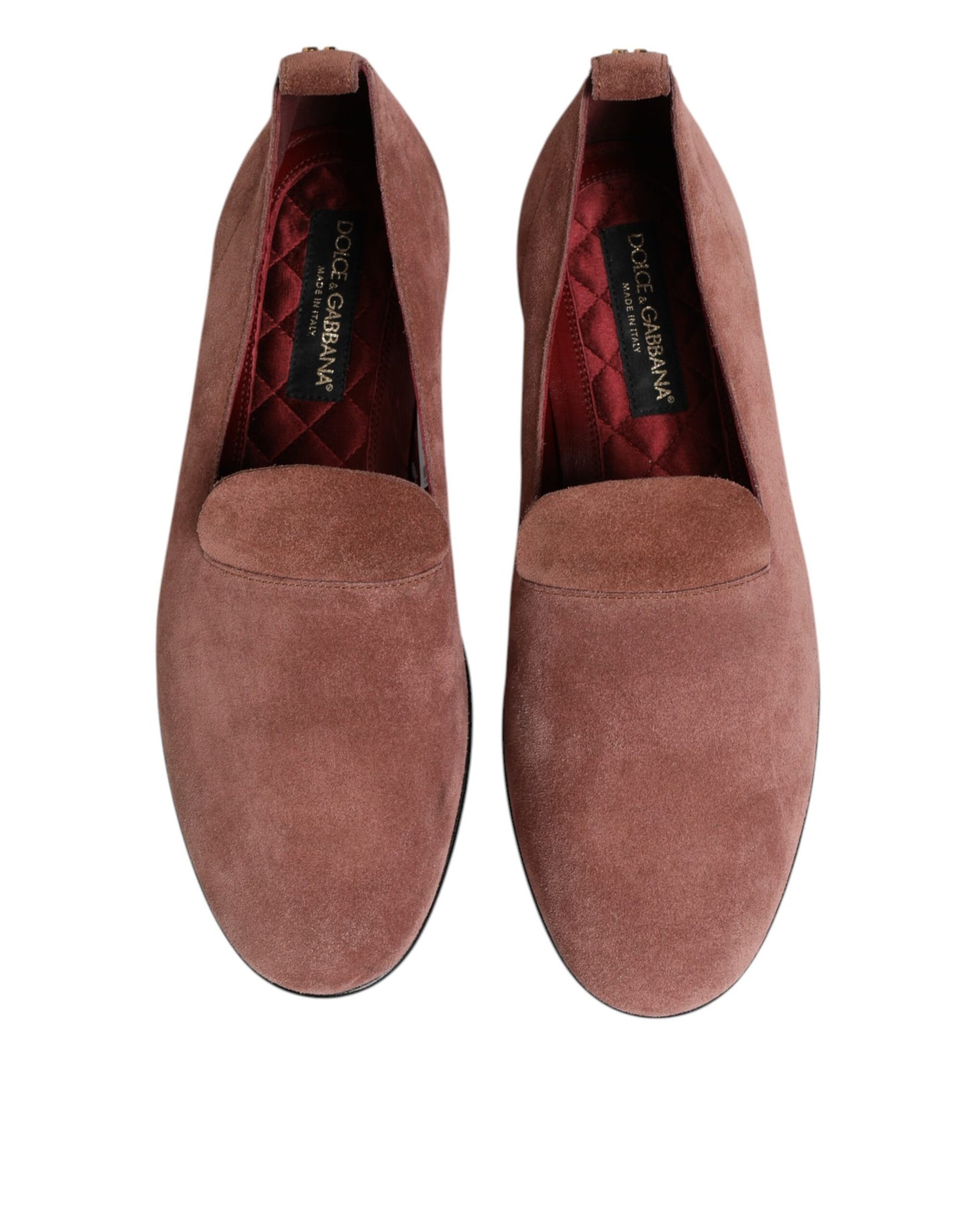 Dolce &amp; Gabbana Rosa Wildleder-Loafer Formelle Herrenschuhe