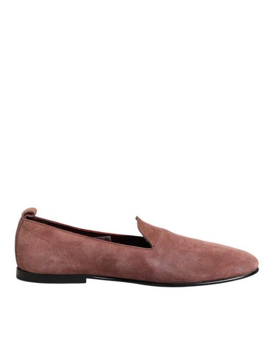 Dolce &amp; Gabbana Rosa Wildleder-Loafer Formelle Herrenschuhe