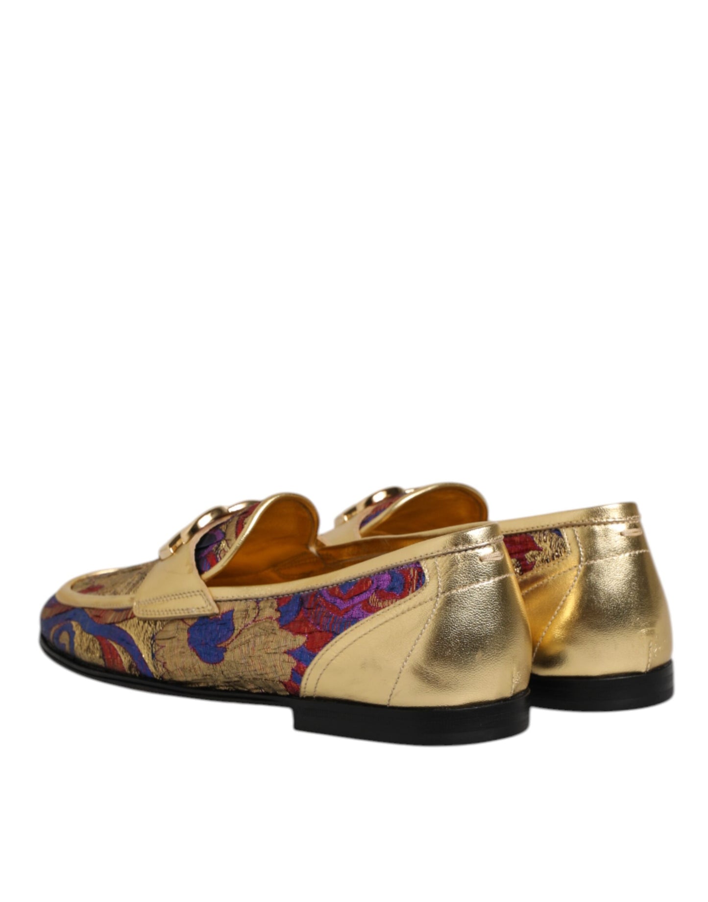 Dolce &amp; Gabbana – Loafer-Schuhe mit mehrfarbigem Jacquard-Gold-DG-Logo