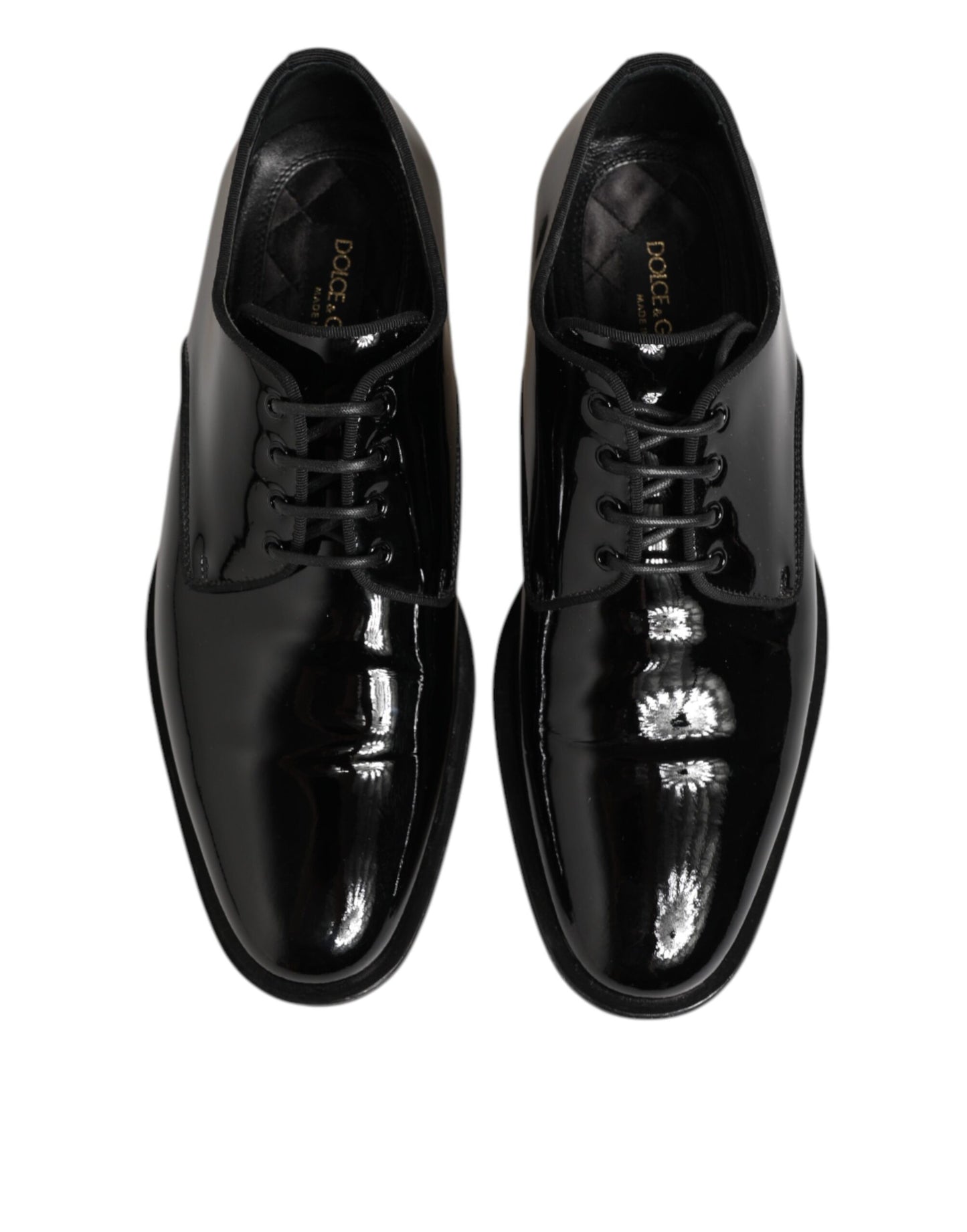 Dolce &amp; Gabbana – Derby-Schuhe aus schwarzem Leder mit Schnürung für formelle Anlässe