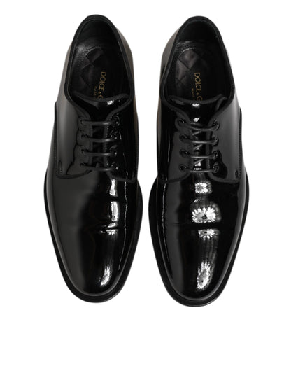 Dolce &amp; Gabbana – Derby-Schuhe aus schwarzem Leder mit Schnürung für formelle Anlässe