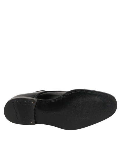 Dolce &amp; Gabbana – Derby-Schuhe aus schwarzem Leder mit Schnürung für formelle Anlässe