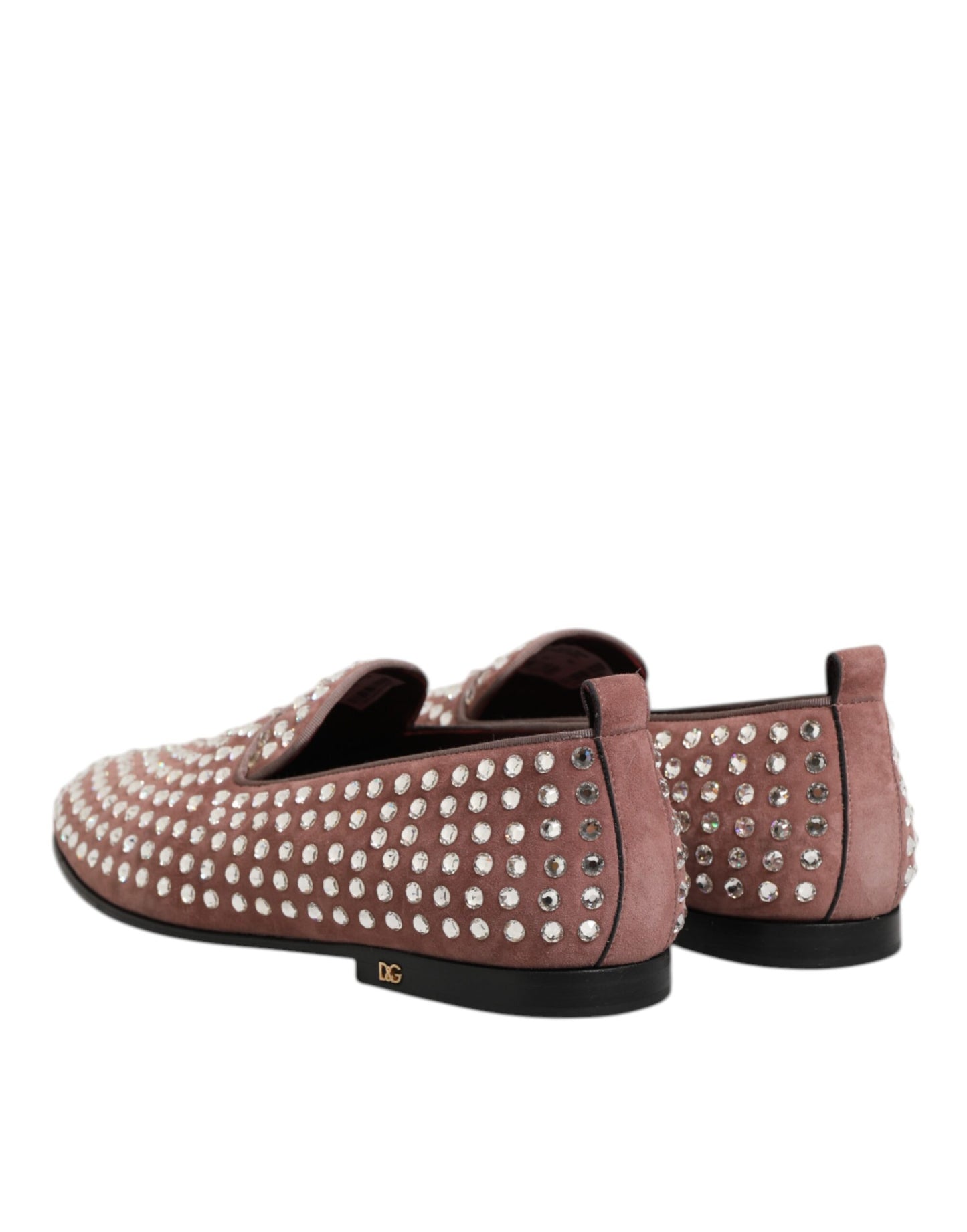 Dolce &amp; Gabbana – Loafer aus Wildleder mit Kristallen in Rosa für Herren