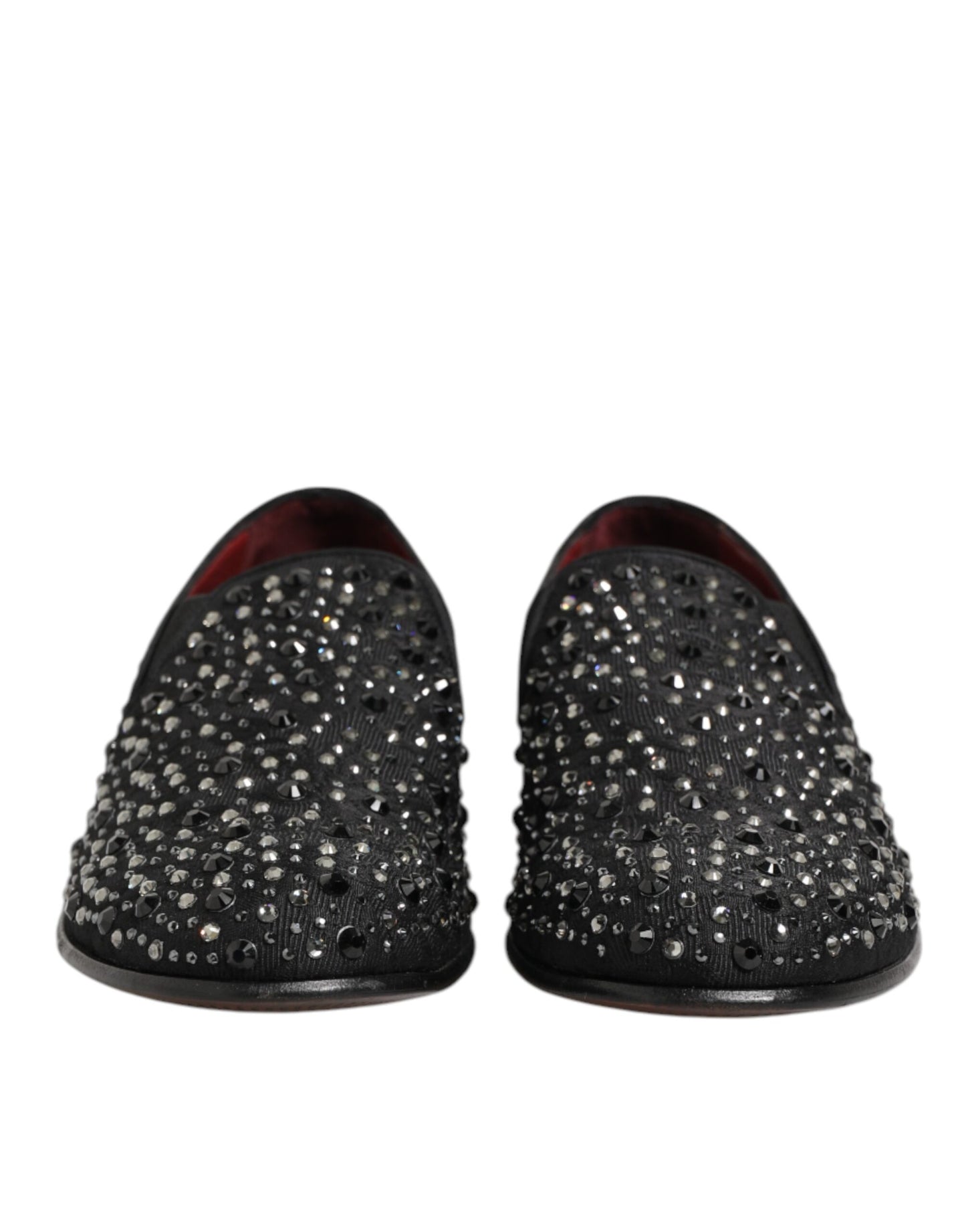 Dolce &amp; Gabbana – Loafer aus schwarzem Wildleder mit Kristallverzierung
