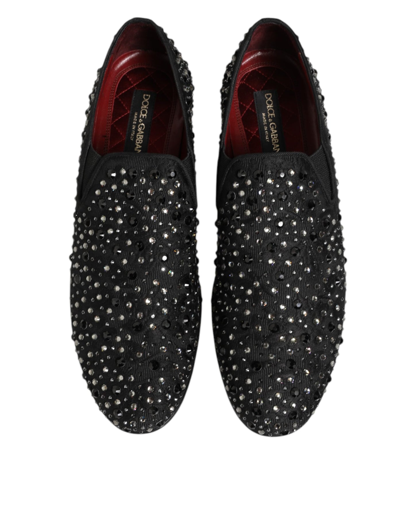 Dolce &amp; Gabbana – Loafer aus schwarzem Wildleder mit Kristallverzierung