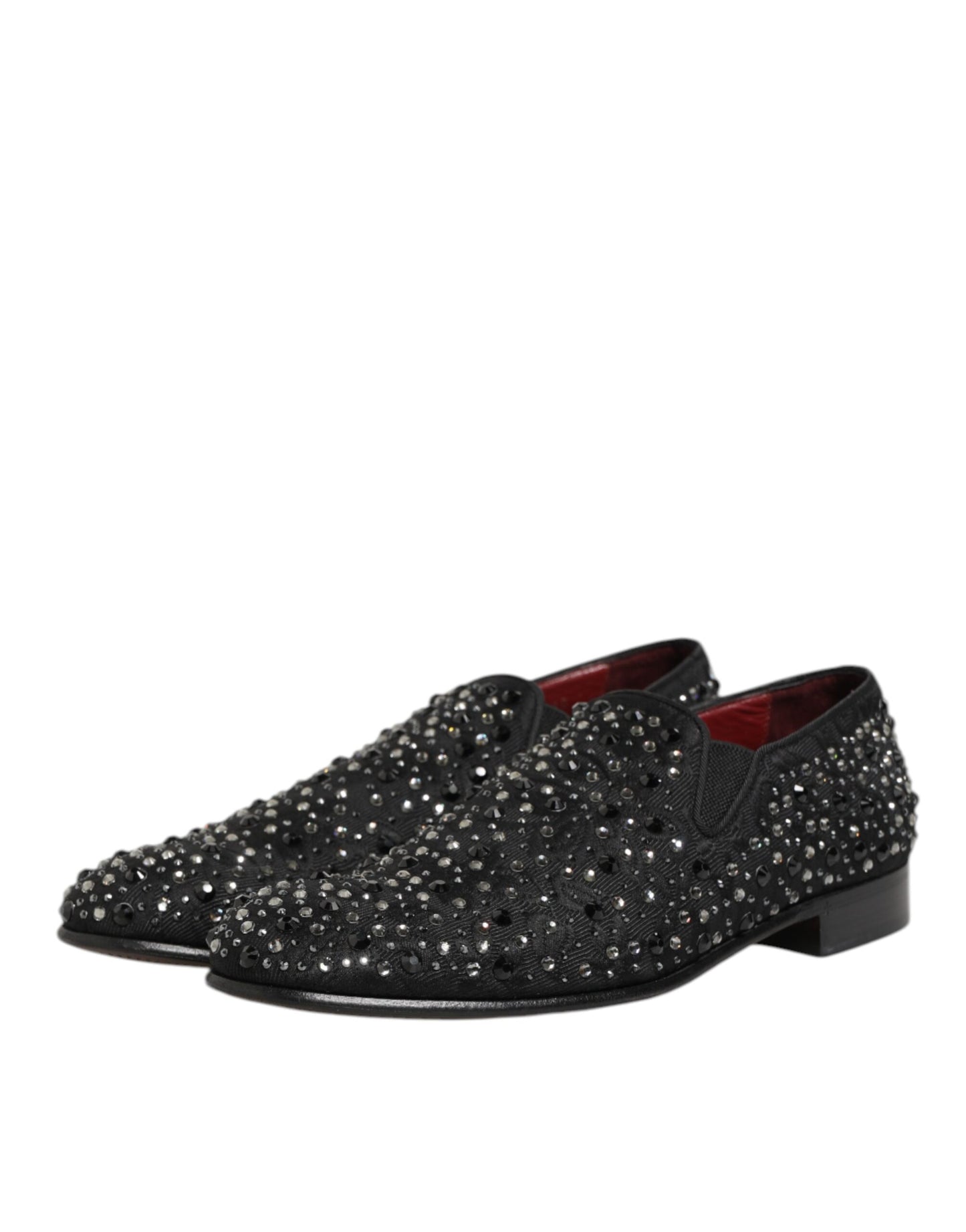 Dolce &amp; Gabbana – Loafer aus schwarzem Wildleder mit Kristallverzierung