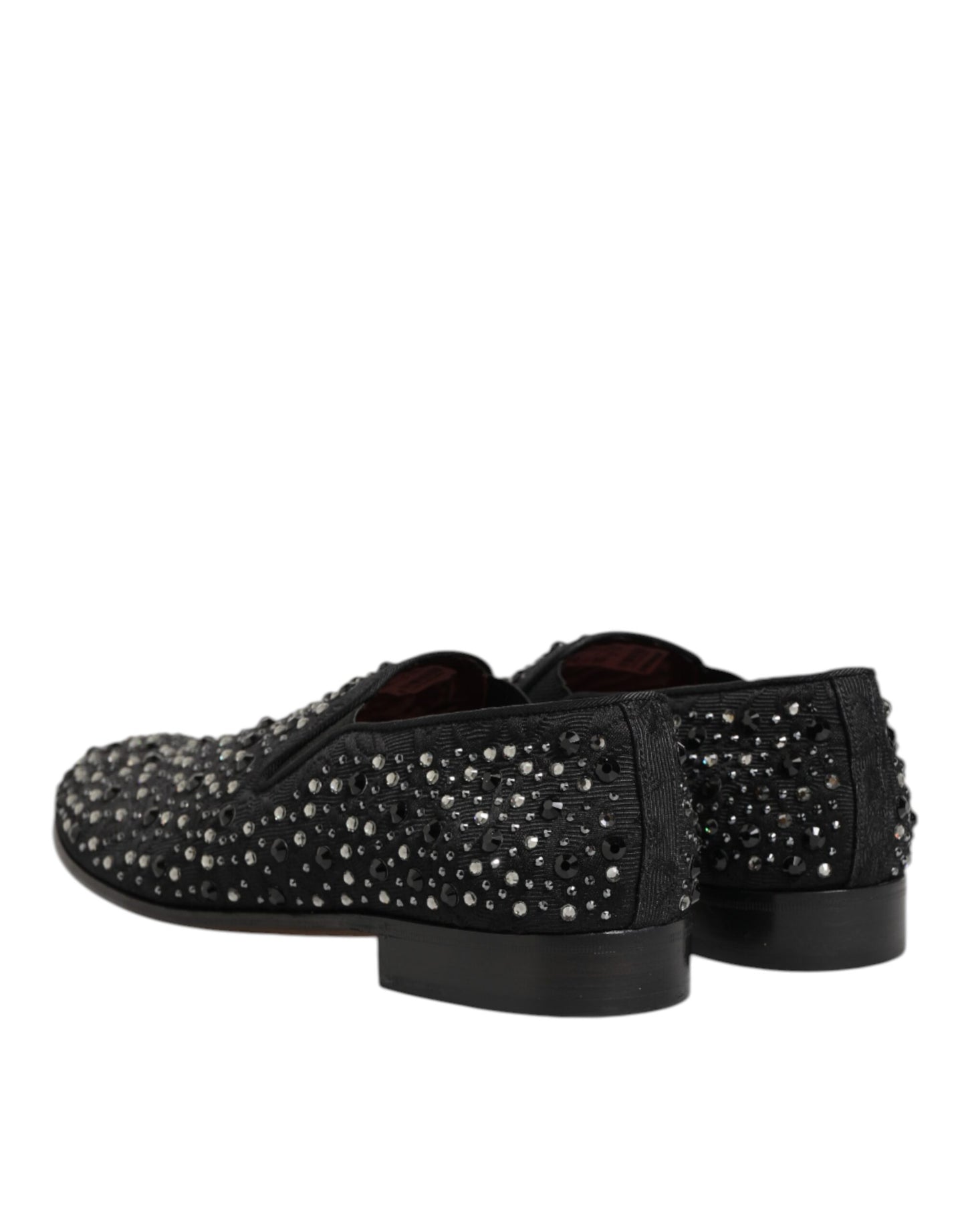 Dolce &amp; Gabbana – Loafer aus schwarzem Wildleder mit Kristallverzierung