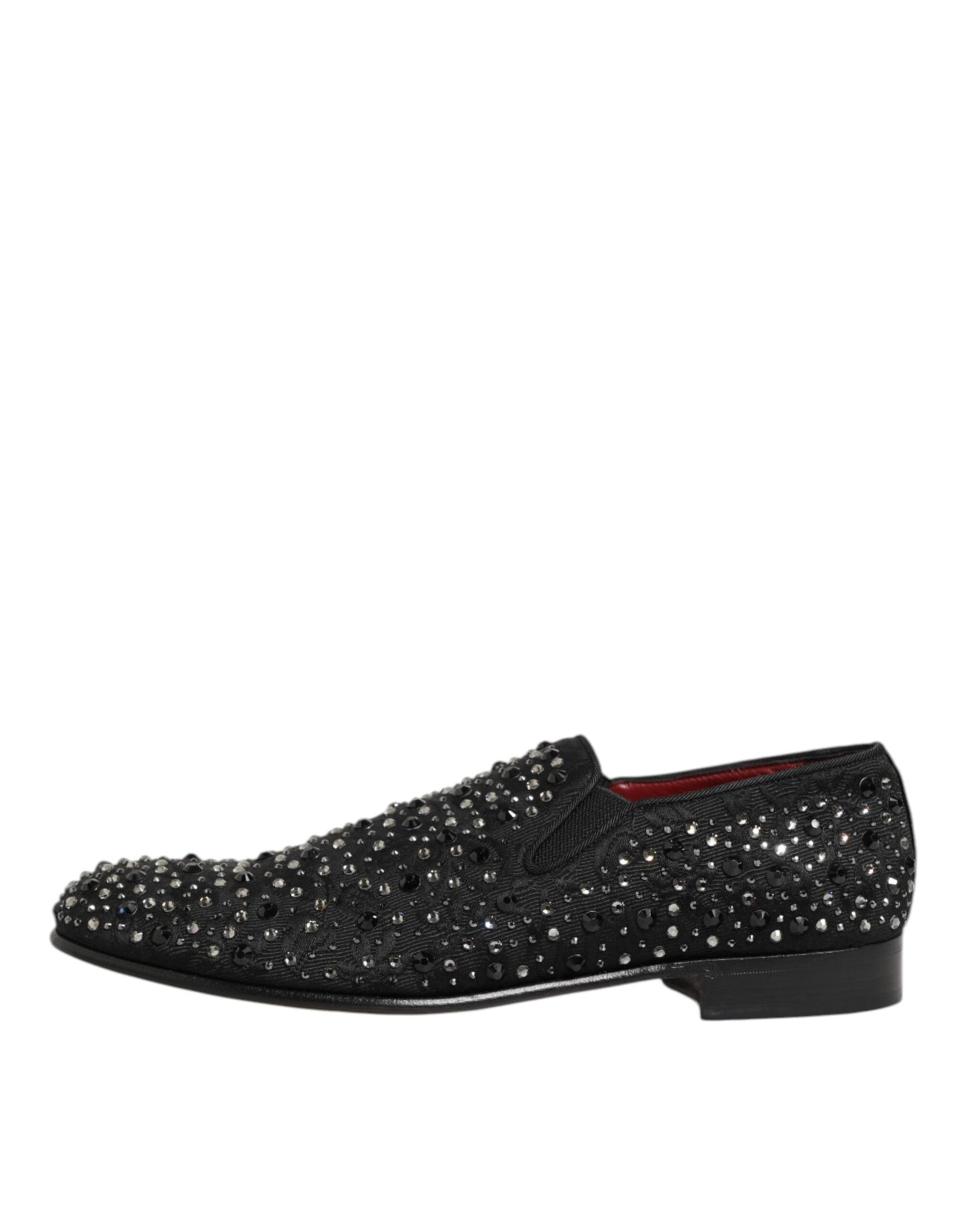 Dolce &amp; Gabbana – Loafer aus schwarzem Wildleder mit Kristallverzierung