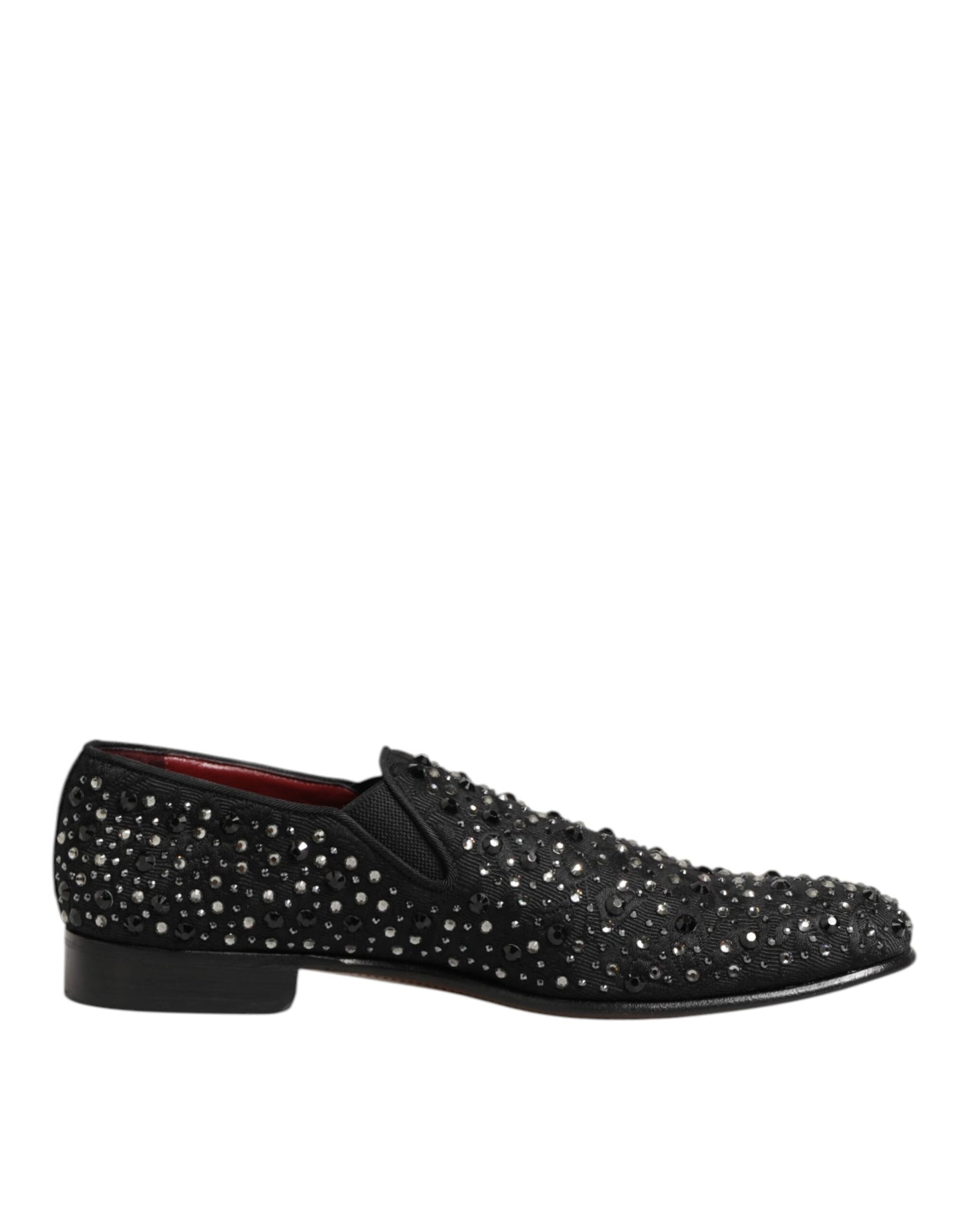 Dolce &amp; Gabbana – Loafer aus schwarzem Wildleder mit Kristallverzierung