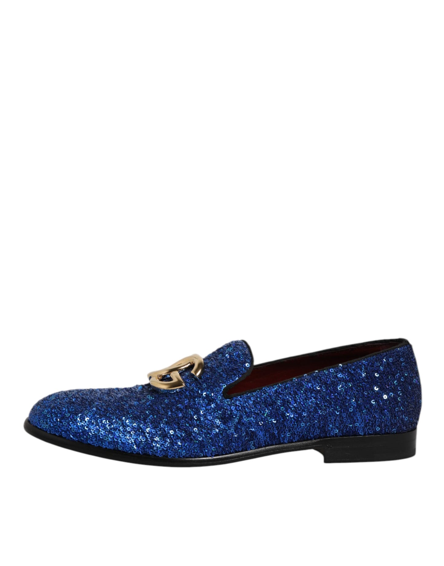 Dolce &amp; Gabbana – Blaue Loafer mit Pailletten – Formelle Kleidung – Herrenschuhe