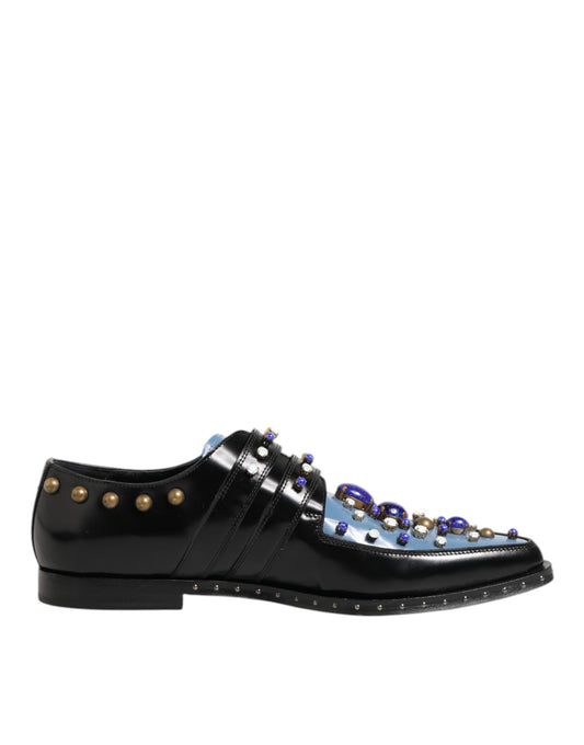 Dolce &amp; Gabbana – Schwarz-blaue, verzierte MONKSTRAP-Abendschuhe