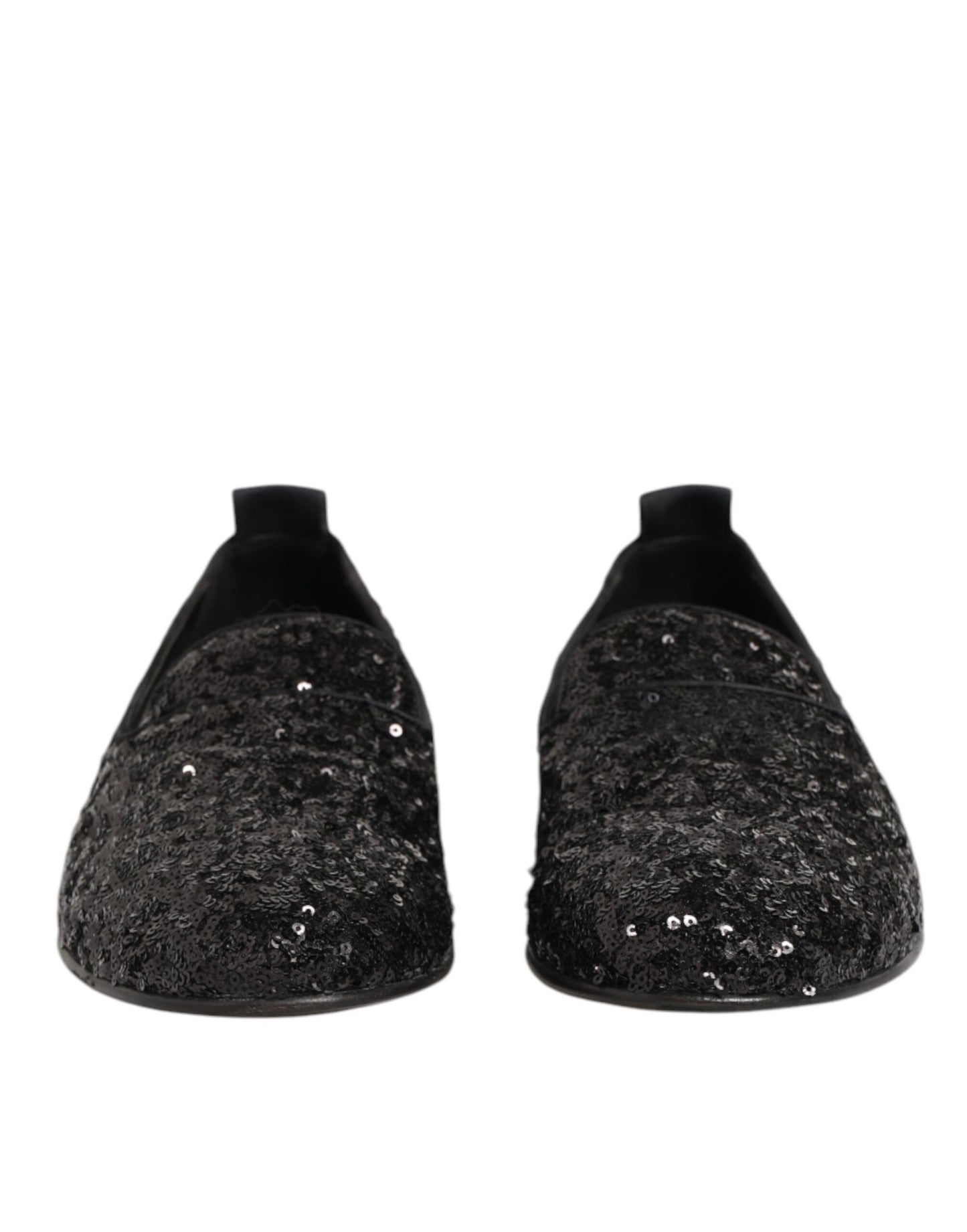 Dolce &amp; Gabbana – Schwarze Slipper mit Pailletten