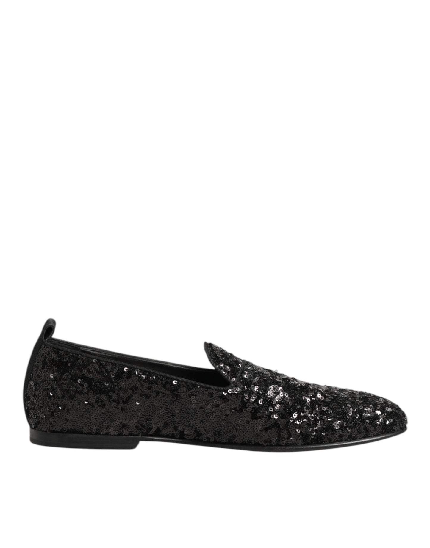 Dolce &amp; Gabbana – Schwarze Slipper mit Pailletten