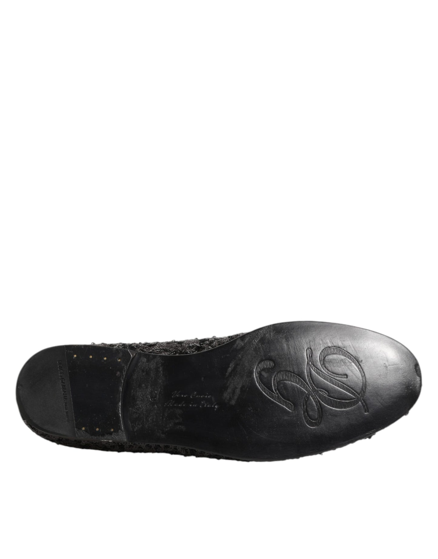 Dolce &amp; Gabbana – Schwarze Slipper mit Pailletten