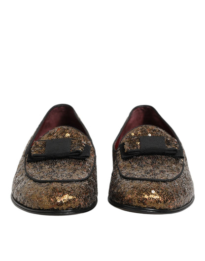 Dolce &amp; Gabbana – Slipper mit goldenen Pailletten für Herren