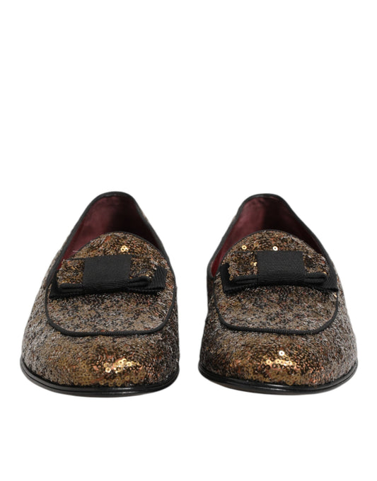 Dolce &amp; Gabbana – Slipper mit goldenen Pailletten für Herren