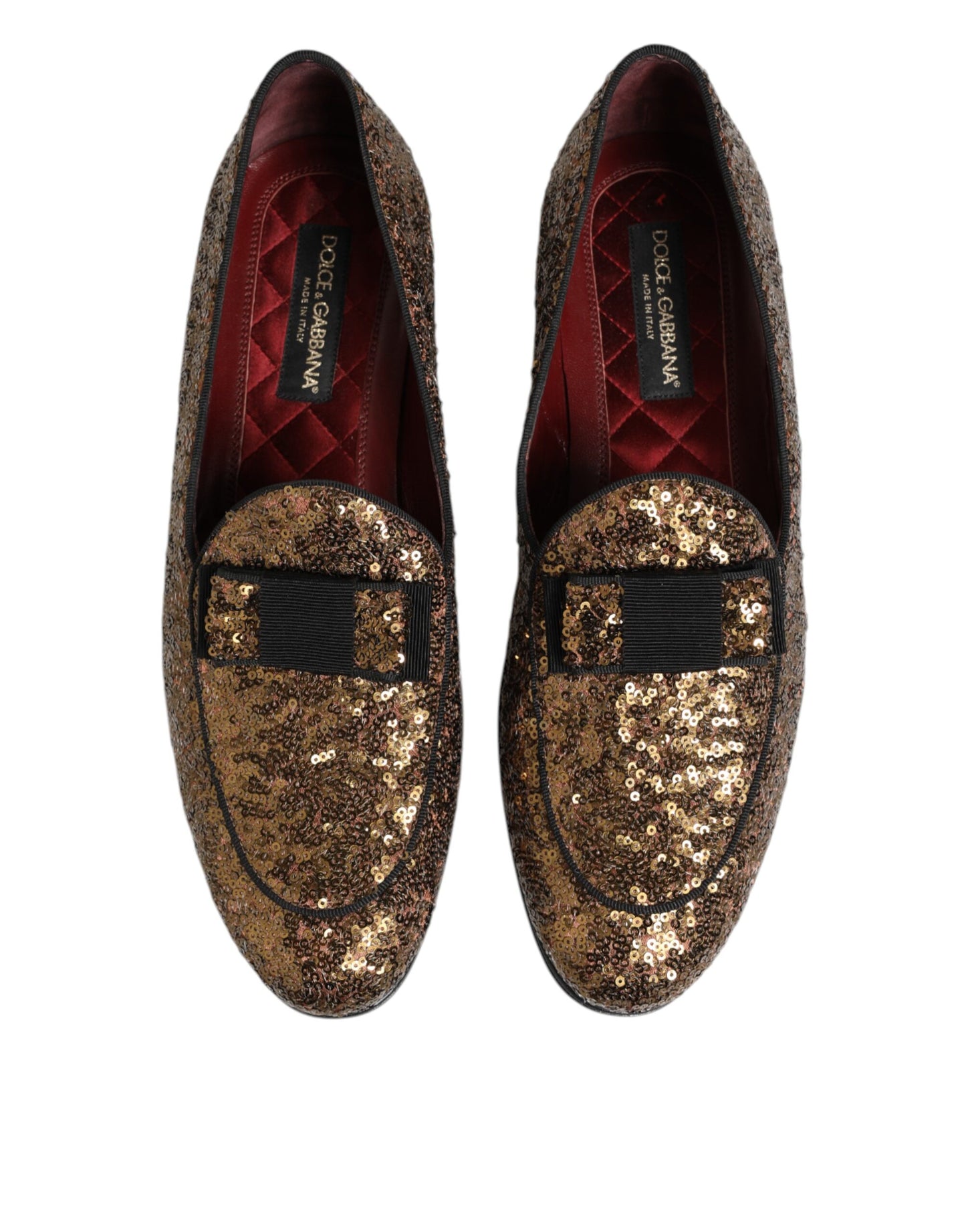 Dolce &amp; Gabbana – Slipper mit goldenen Pailletten für Herren