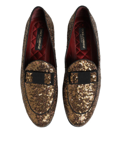 Dolce &amp; Gabbana – Slipper mit goldenen Pailletten für Herren