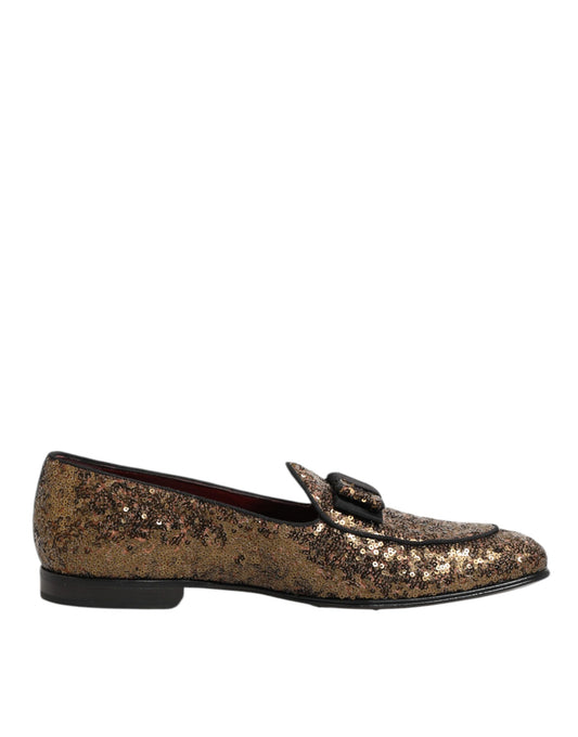 Dolce &amp; Gabbana – Slipper mit goldenen Pailletten für Herren