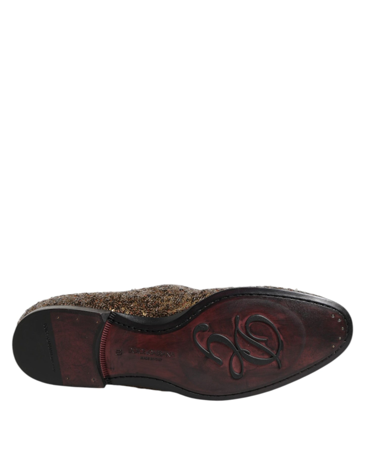 Dolce &amp; Gabbana – Slipper mit goldenen Pailletten für Herren