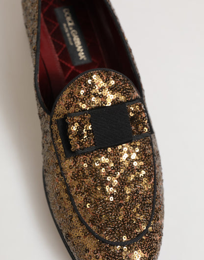 Dolce &amp; Gabbana – Slipper mit goldenen Pailletten für Herren
