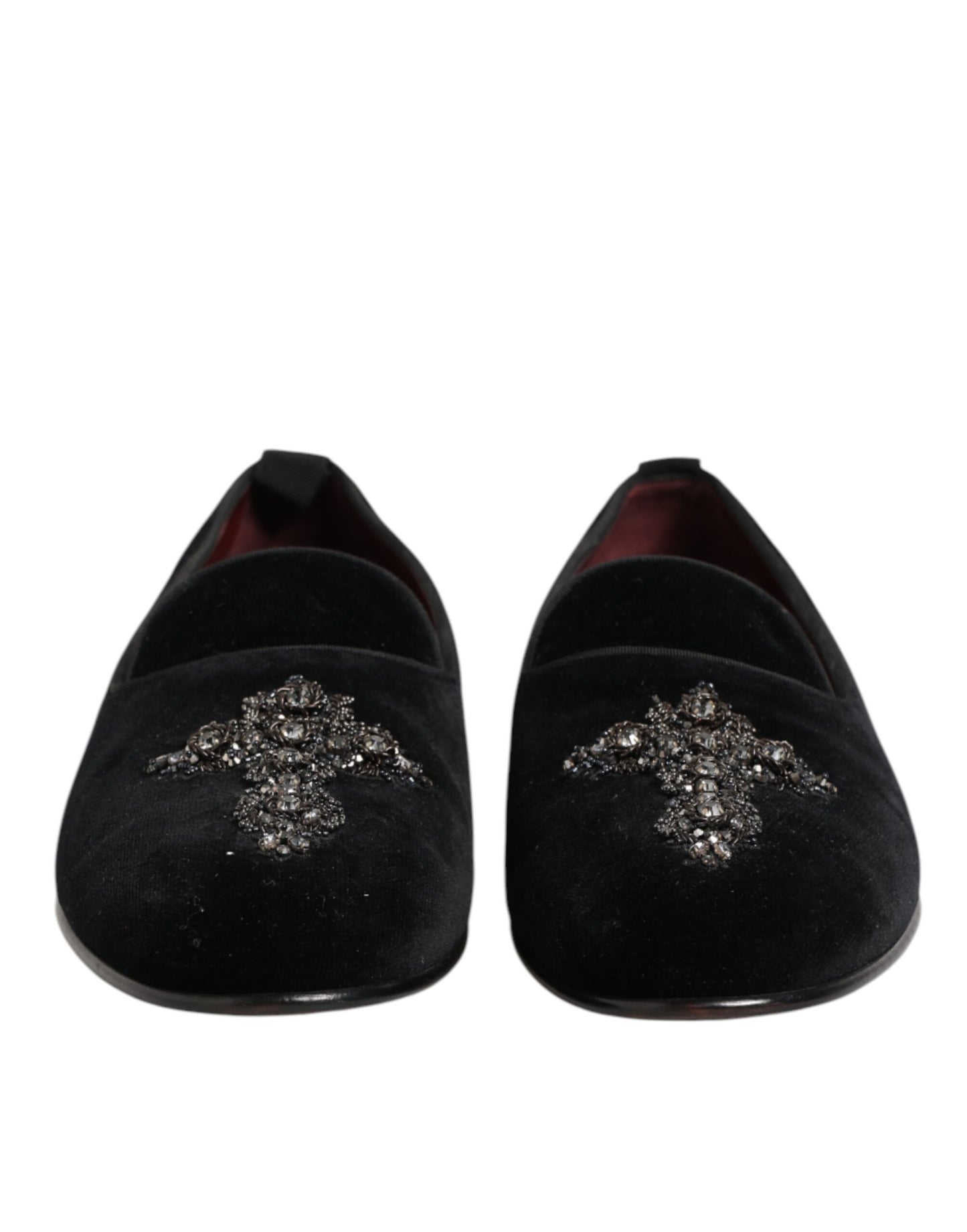 Dolce &amp; Gabbana – Schwarze Slipper mit Kreuzverzierung