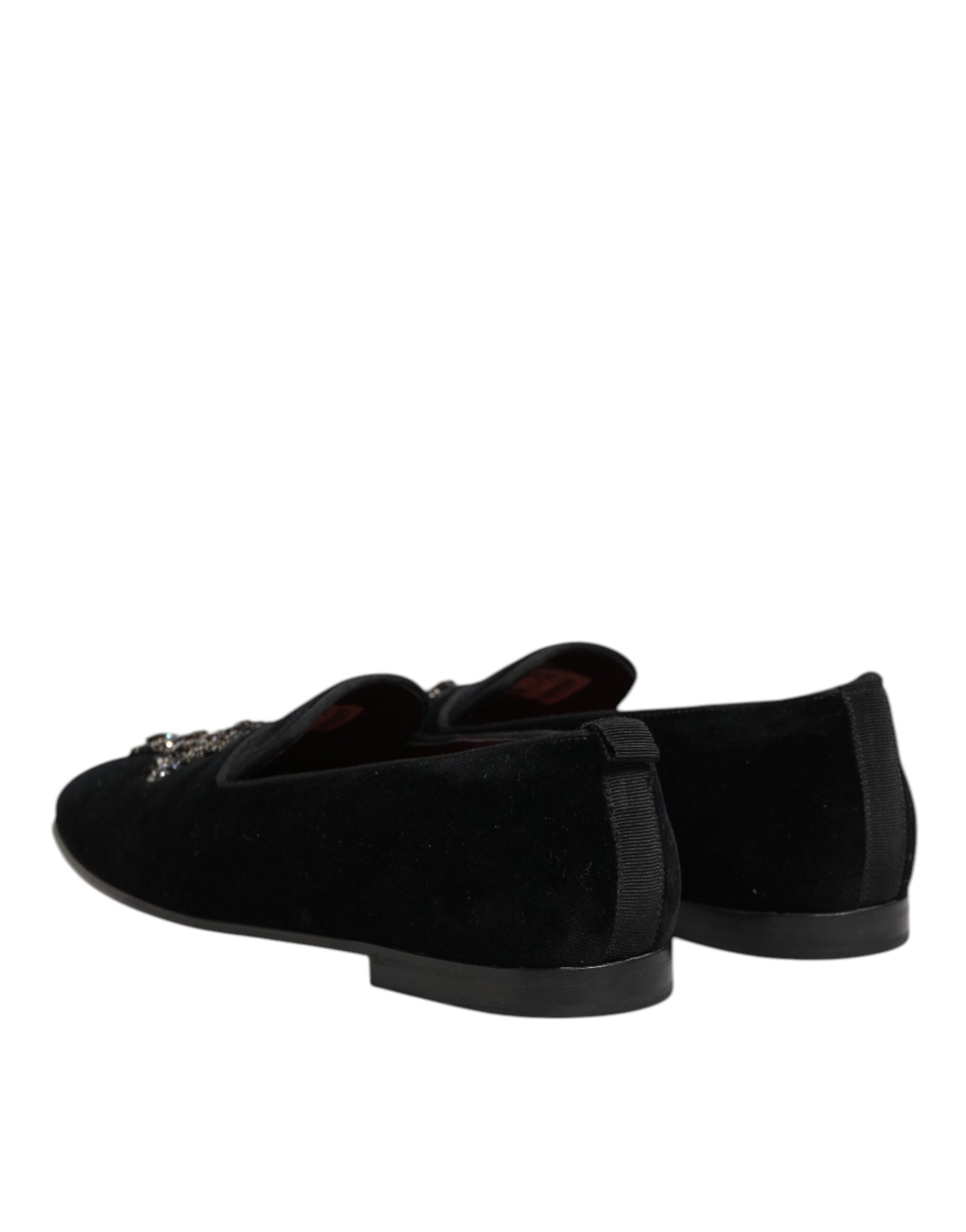 Dolce &amp; Gabbana – Schwarze Slipper mit Kreuzverzierung