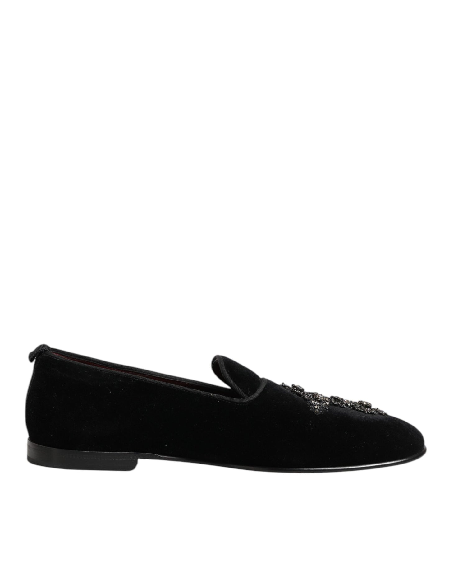 Dolce &amp; Gabbana – Schwarze Slipper mit Kreuzverzierung
