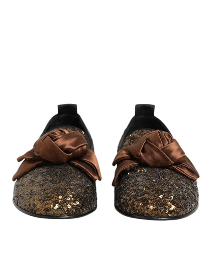 Dolce &amp; Gabbana – Slipper mit goldenen Pailletten für Herren