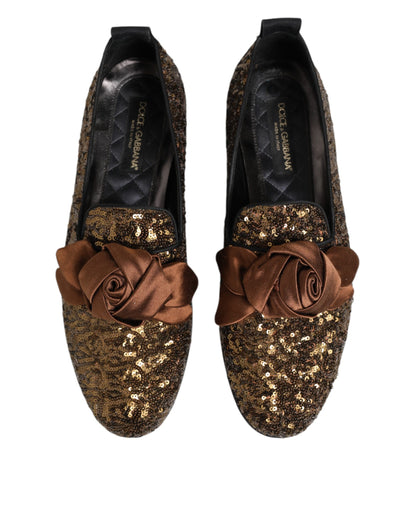 Dolce &amp; Gabbana – Slipper mit goldenen Pailletten für Herren