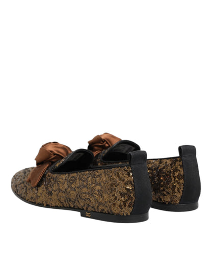 Dolce &amp; Gabbana – Slipper mit goldenen Pailletten für Herren