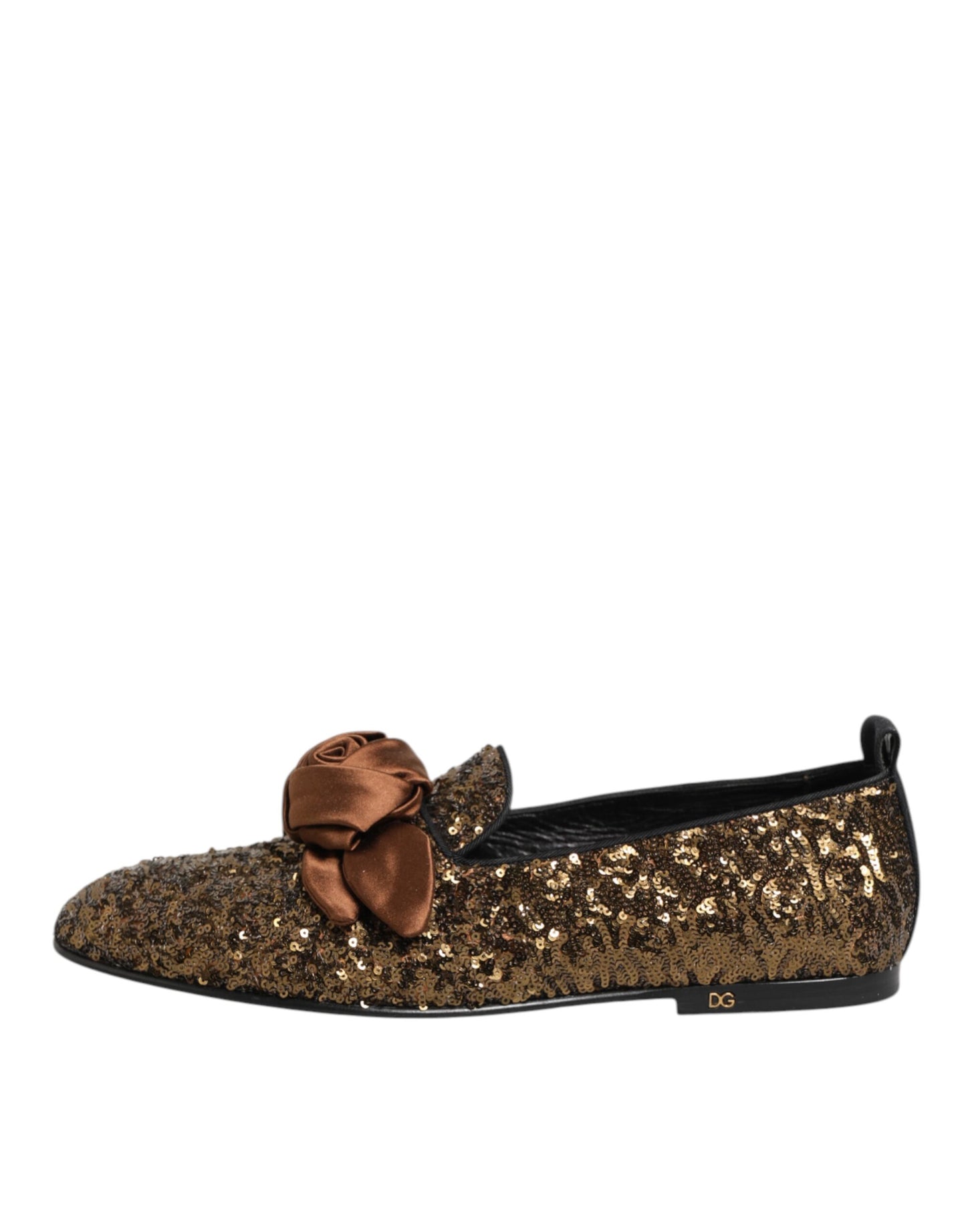 Dolce &amp; Gabbana – Slipper mit goldenen Pailletten für Herren