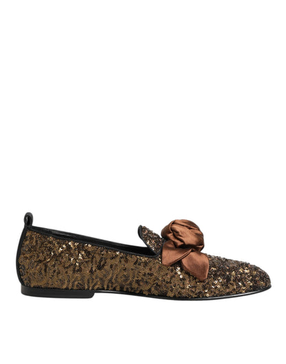 Dolce &amp; Gabbana – Slipper mit goldenen Pailletten für Herren