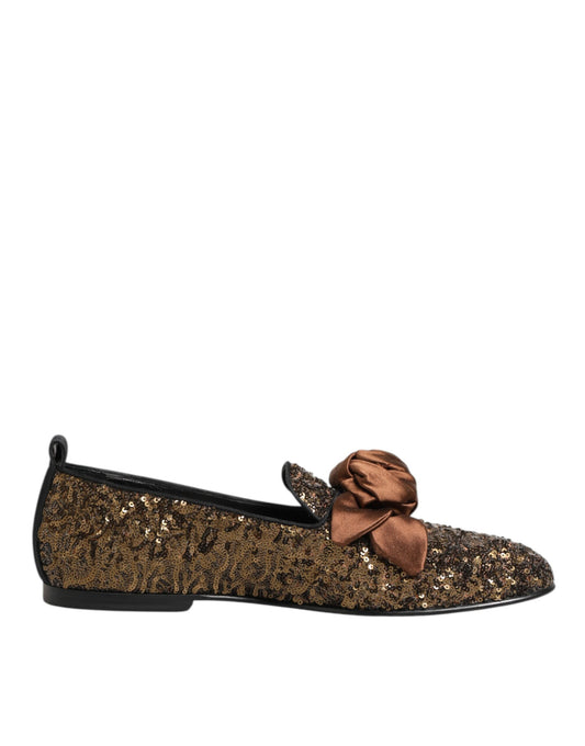 Dolce &amp; Gabbana – Slipper mit goldenen Pailletten für Herren