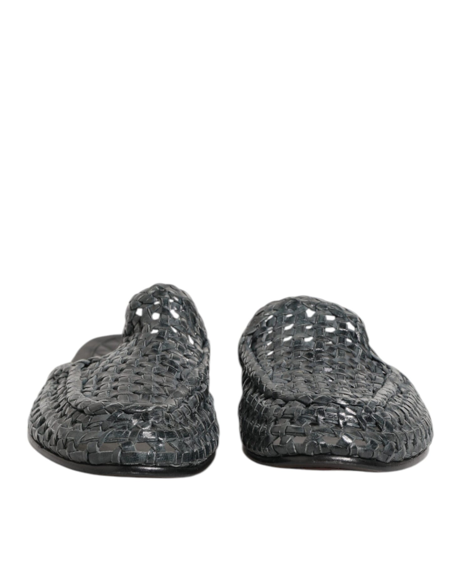 Dolce &amp; Gabbana Blaue gewebte Pantoletten MULES Herren Sandalen Schuhe