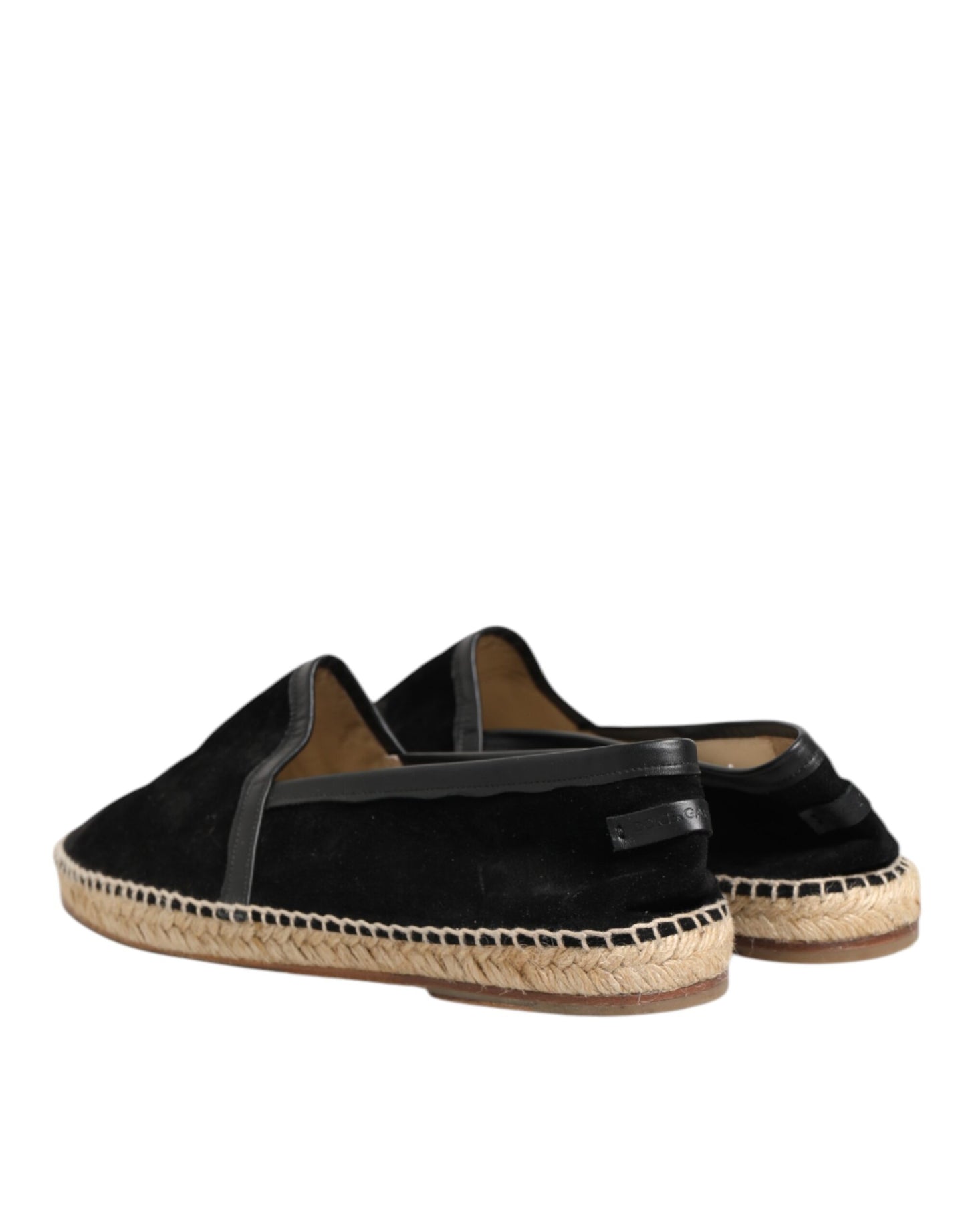 Dolce & Gabbana Black Suede Cotton Leather Espadrilles Shoes