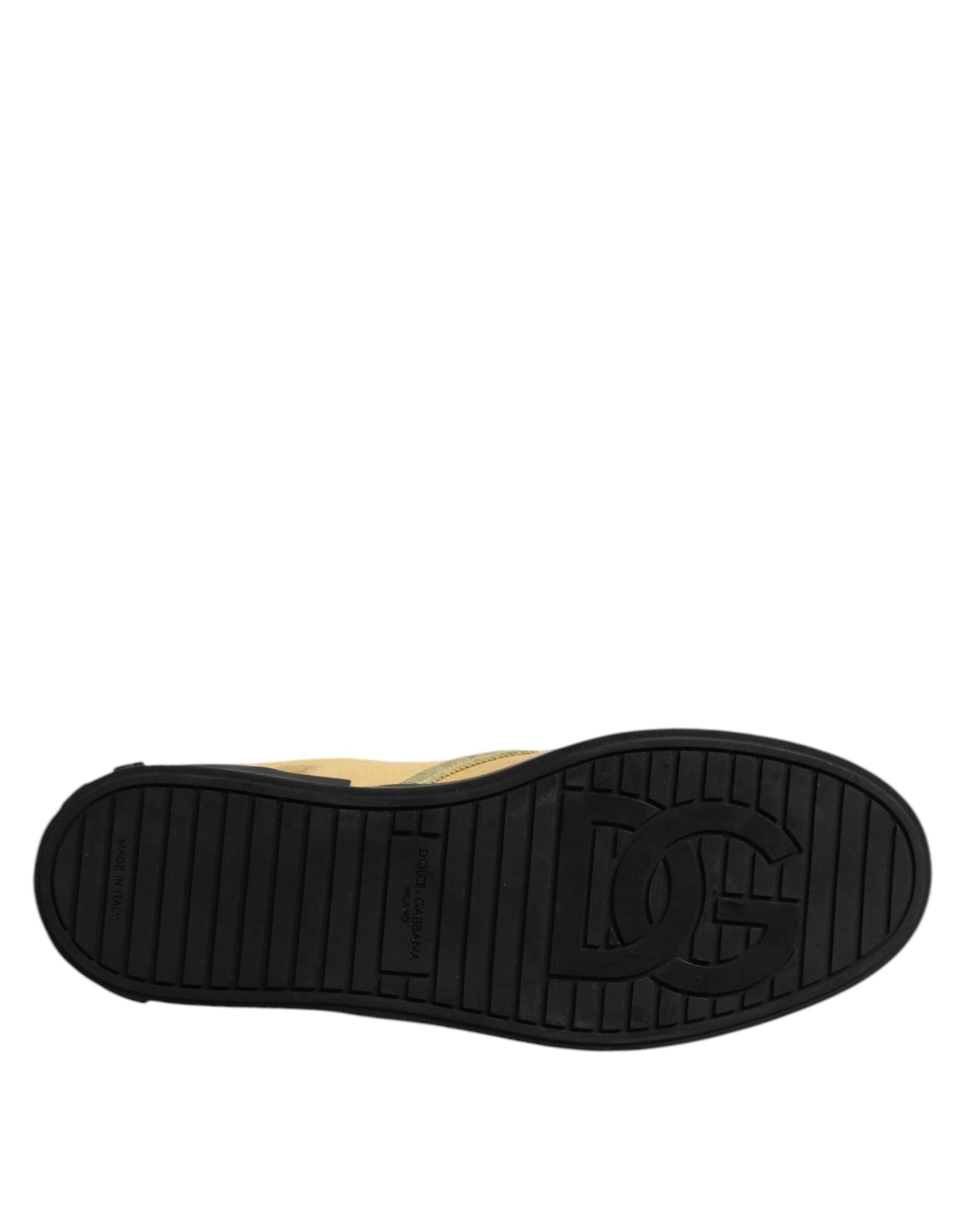 Dolce &amp; Gabbana Gelbe Slip-On-Sneakers aus Baumwolle mit niedrigem Oberteil