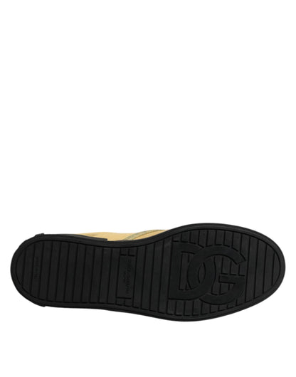 Dolce &amp; Gabbana Gelbe Slip-On-Sneakers aus Baumwolle mit niedrigem Oberteil
