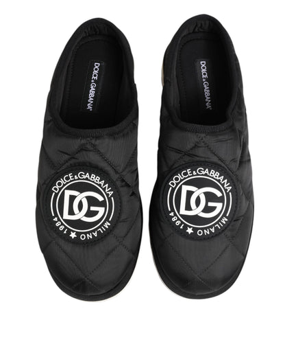 Dolce &amp; Gabbana – Schwarze Slip-On-Sneaker aus Nylon