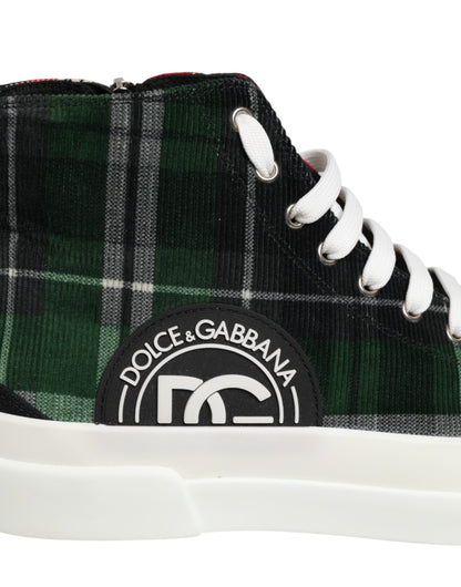 Dolce & Gabbana Multicolor Cotton High Top Men Sneakers Shoes