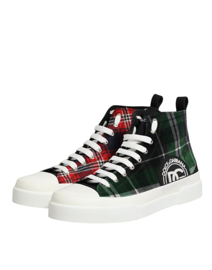Dolce &amp; Gabbana Multicolor DG Logo Herren High Top Sneakers Schuhe