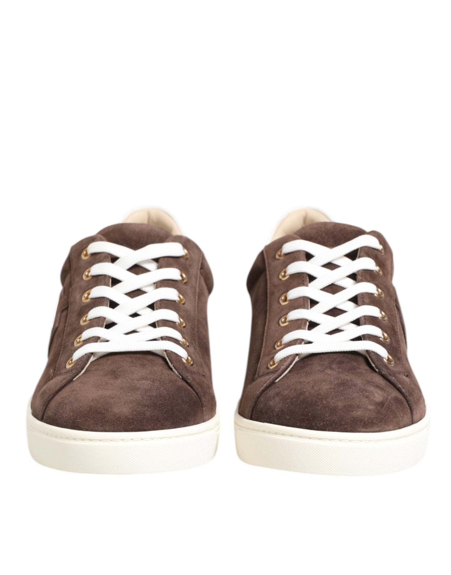 Dolce &amp; Gabbana Braun Wildleder Leder Low Top Herren Sneakers Schuhe